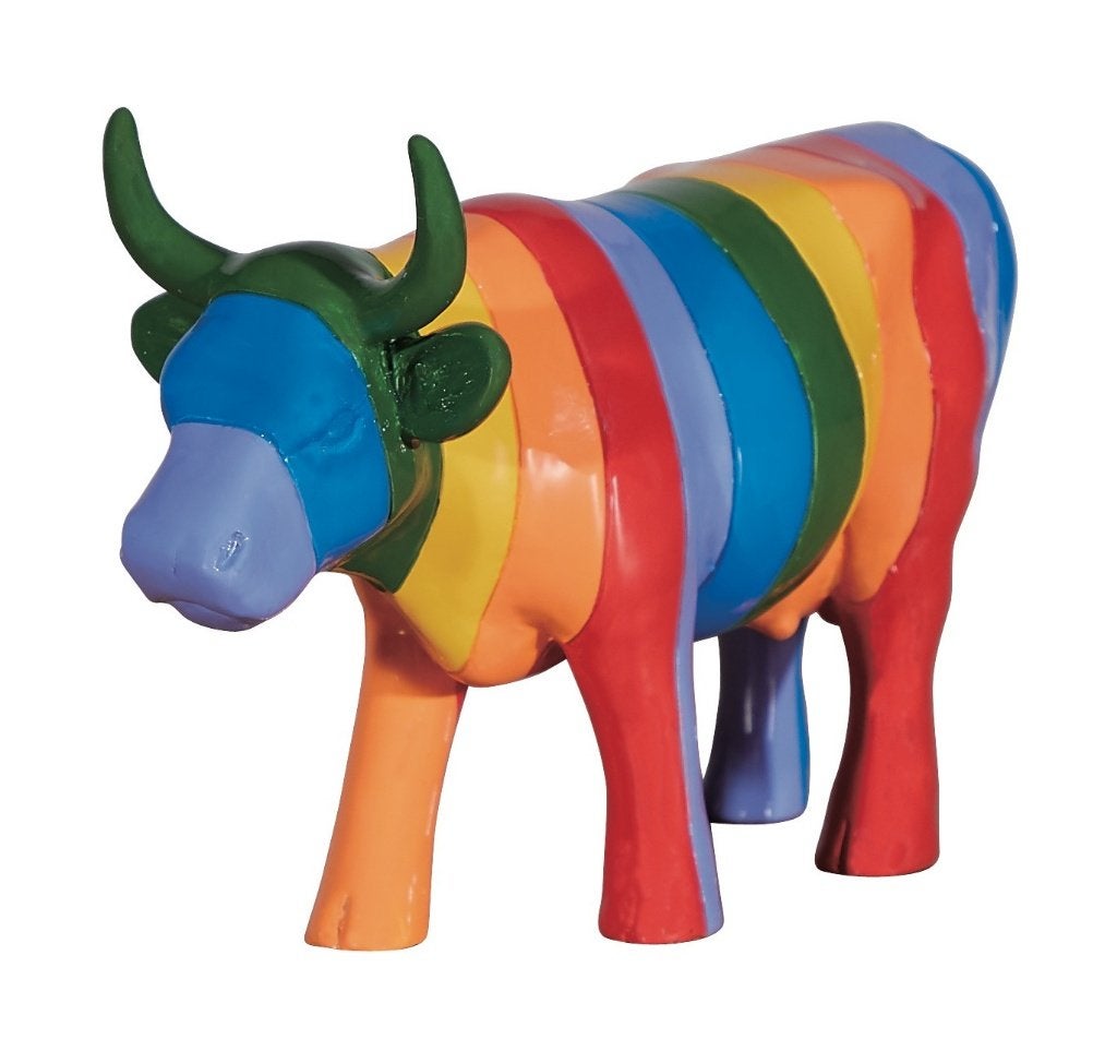 Nieuw Cow Parade koe Minha Vaquina Queer Voce medium., Ophalen of Verzenden, Beeld, Steen/keramiek