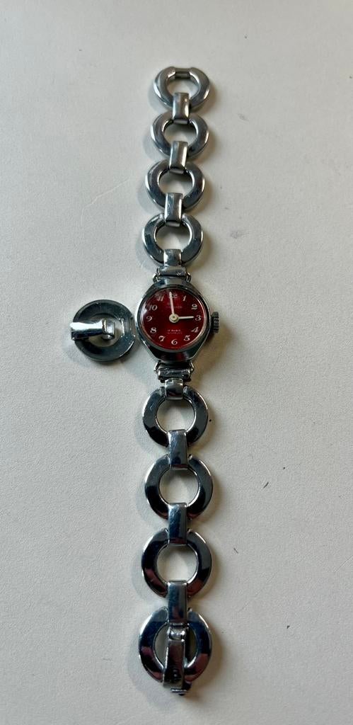 Vintage Chronos 17 rubis incabloc horloge, Sieraden, Tassen en Uiterlijk, Ophalen of Verzenden, Gebruikt, Staal, Overige merken