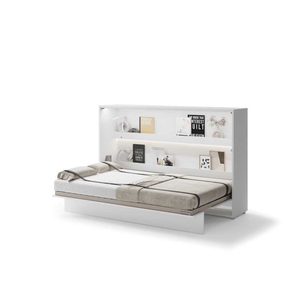 Concept opklapbed horizontaal - 120x200 - Wit hoogglans, Niet ingevuld, Niet ingevuld, Niet ingevuld
