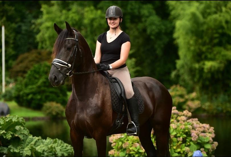 Lieve 10 jarige friese merrie, Dieren en Toebehoren, Paarden, Merrie, Met stamboom, M, Dressuurpaard