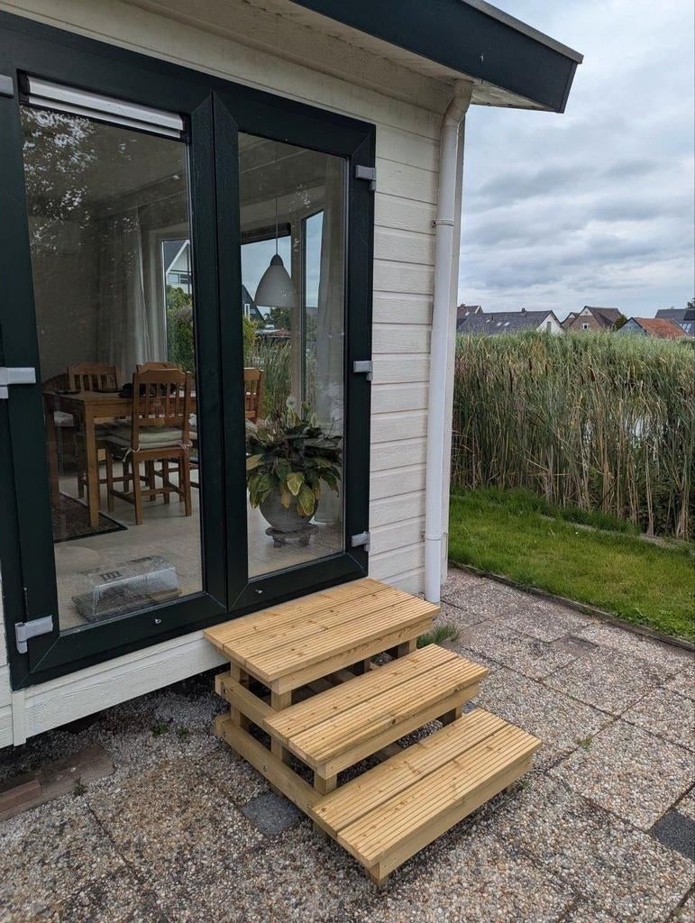 Stevige opstap bordestrap stacaravan chalet of Tinyhouse, Ophalen, Nieuw