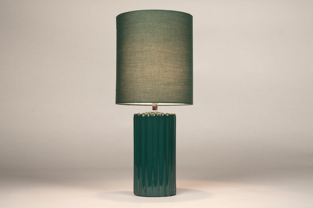 tafellamp vaaslamp keramiek groen bank bed dressoir lamp, Ophalen of Verzenden, Nieuw