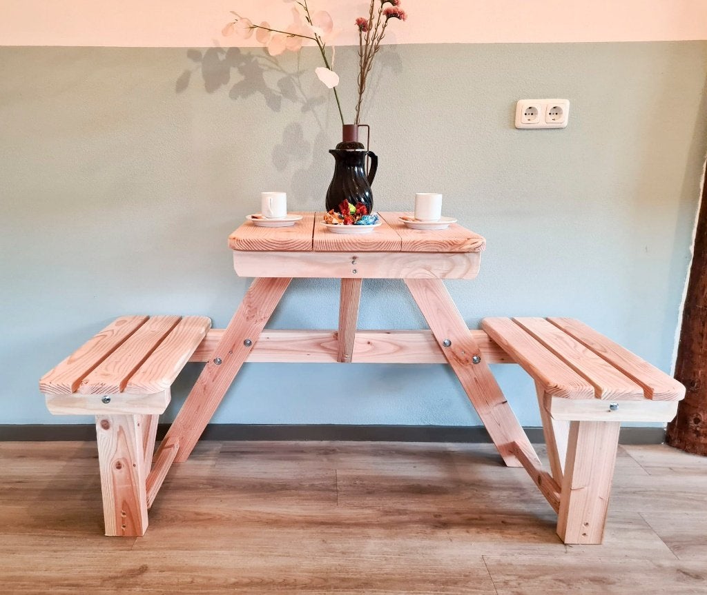 Douglas 2-persoons picknicktafel – ideaal voor kleine tuin, Ophalen, Nieuw, Hout