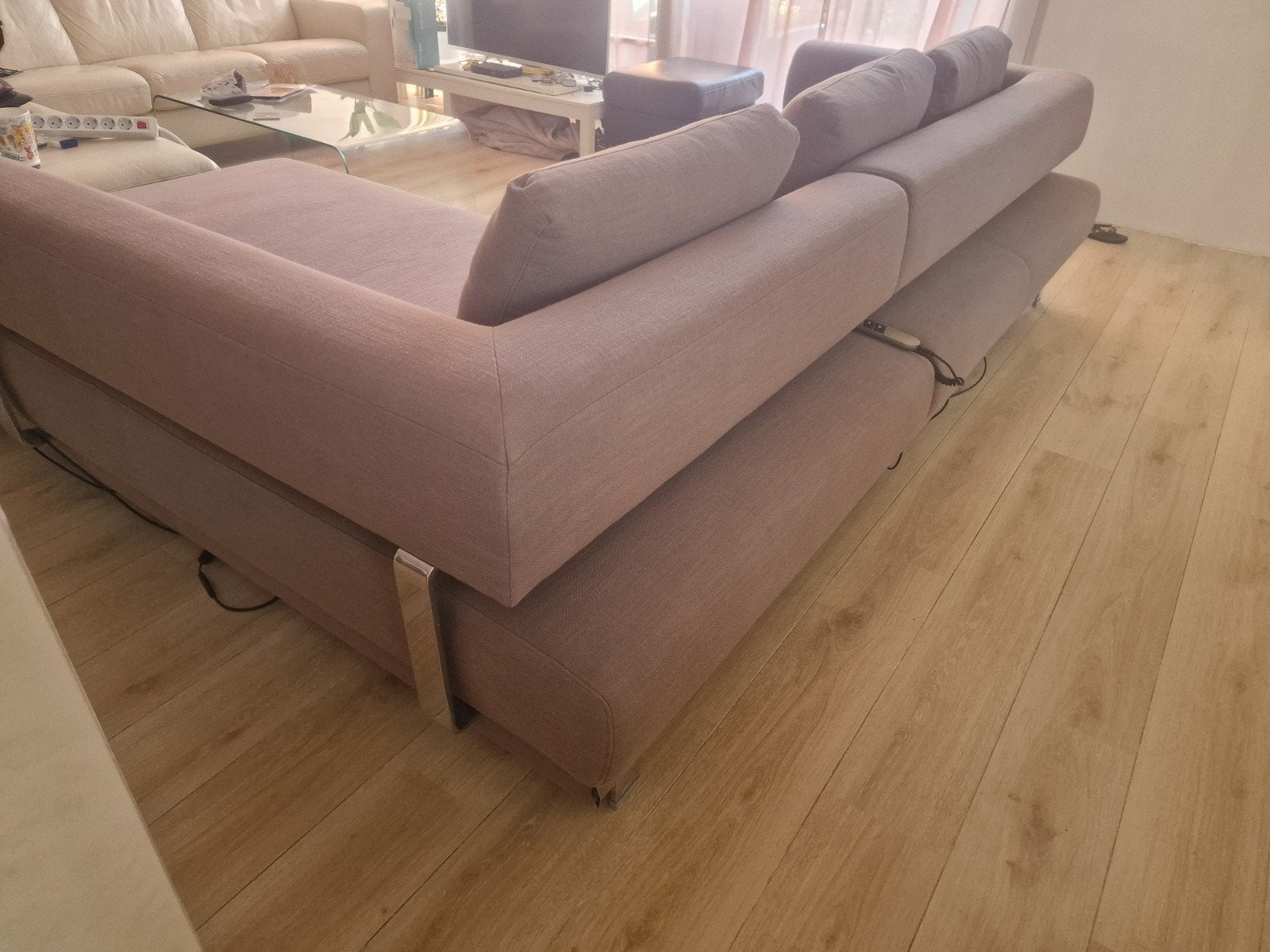 Luxe elektrische hoekbank van Goossens - 280x210 cm, Huis en Inrichting, Banken | Bankstellen, Ophalen of Verzenden