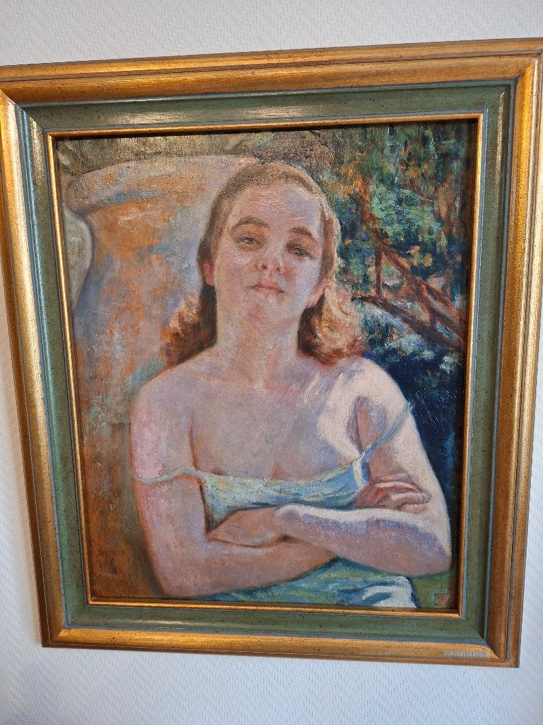 Théo van Rysselberghe VR26, Antiek en Kunst, Kunst | Schilderijen | Klassiek, Ophalen, Gesigneerd, Portret of Personen, Paneel
