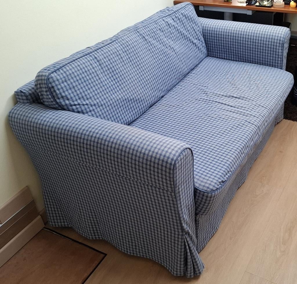 Compacte Slaapbank (Blauw Geblokt), Blauw, Ophalen of Verzenden, Zo goed als nieuw, Twijfelaar