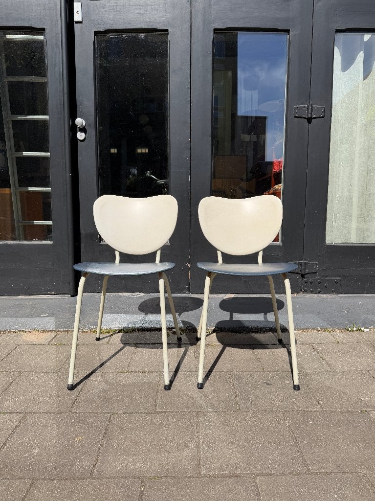 SALE: vintage design skai leren stoelen, set stoelen, Ophalen, Gebruikt, Twee, Overige kleuren