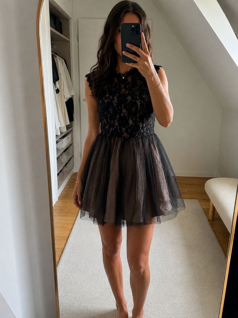 Zwarte nette dinnerdress maat S, Zwart, Ophalen of Verzenden, Zo goed als nieuw, Maat 36 (S)
