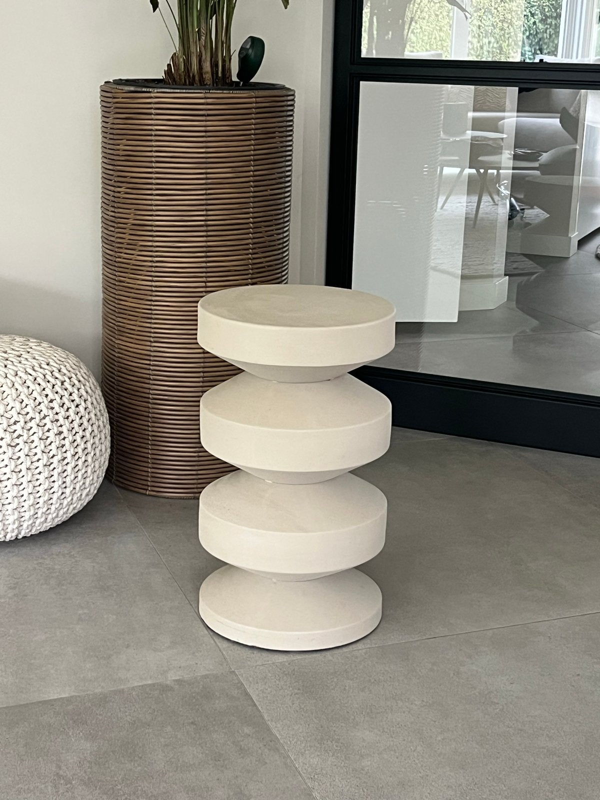 Metalen bijzettafel - Hoogte 50 cm, Diameter 30 cm, Metaal of Aluminium, Rond, Nieuw, Ophalen