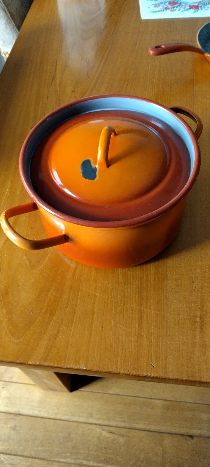 rood oranje pan met deksel, Ophalen of Verzenden