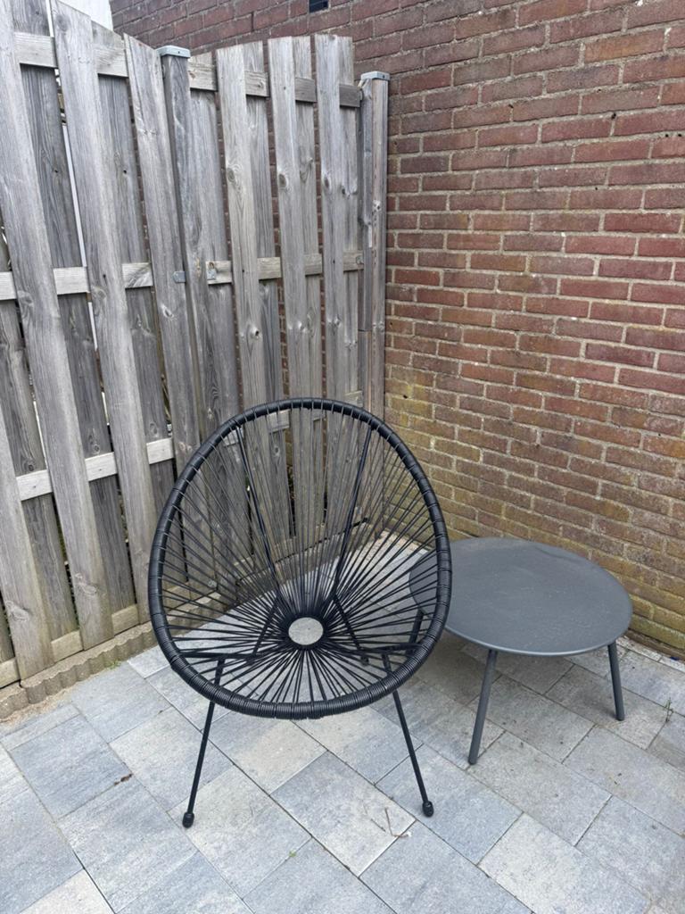 Zwarte tuinstoel, Ophalen, Gebruikt, Kunststof