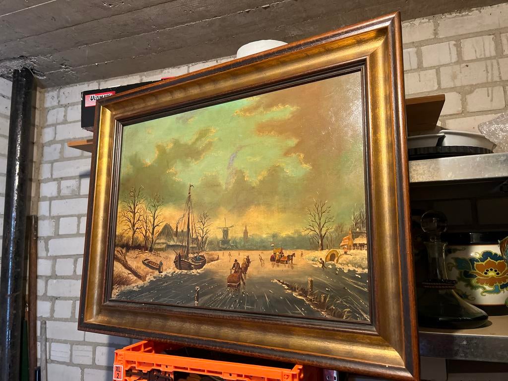 Schilderij: Hollands Winterlandschap, Ophalen