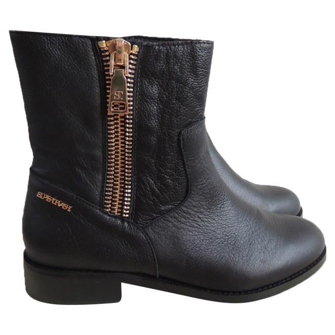 Nieuw SUPERTRASH enkellaarsjes zwart goud mt 40, Kleding | Dames, Schoenen, Verzenden, Zwart, Lage of Enkellaarzen, Nieuw