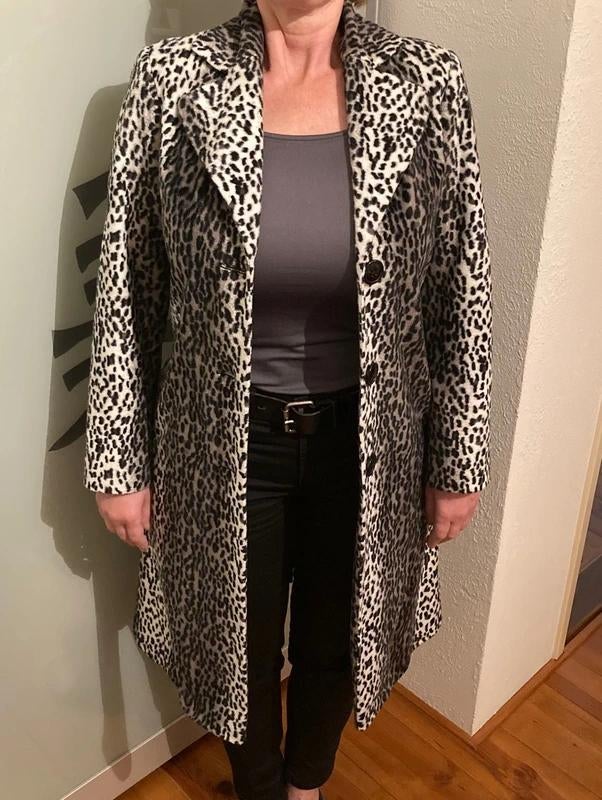 Herlene Bergman Sneeuw Leopard Jas maat 6 Anthropologie, Maat 38/40 (M), Zwart, Ophalen of Verzenden, Anthropologie