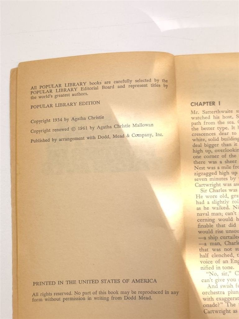 Murder in Three Acts — Agatha Christie, Poirot Vintage 1961, Ophalen of Verzenden, Gelezen
