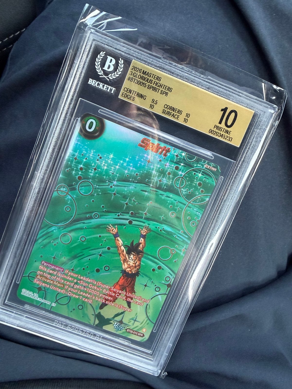 Dragon Ball Super Card Game BT30-015 SPR Spirit Goku BGS 10, Ophalen of Verzenden, Nieuw, Losse kaart, Foil