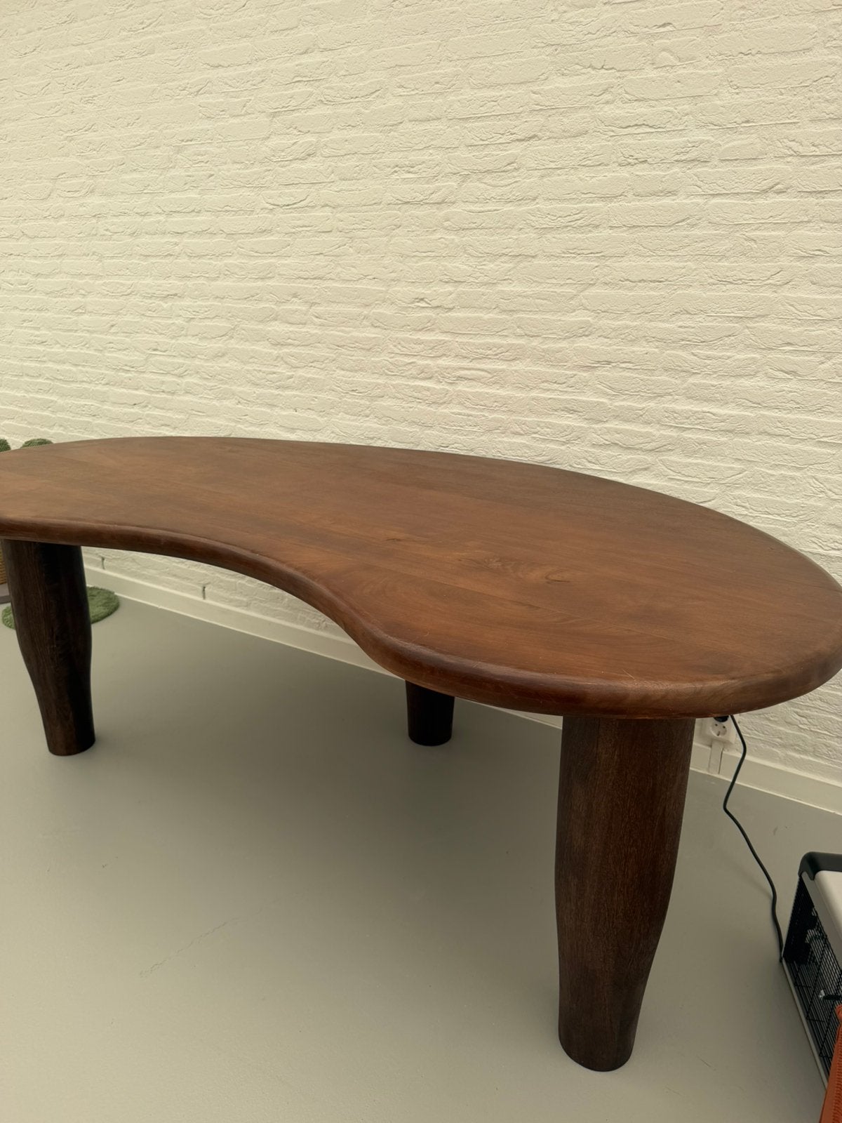 Japandi eettafel organisch - mango hout, Ophalen, Zo goed als nieuw