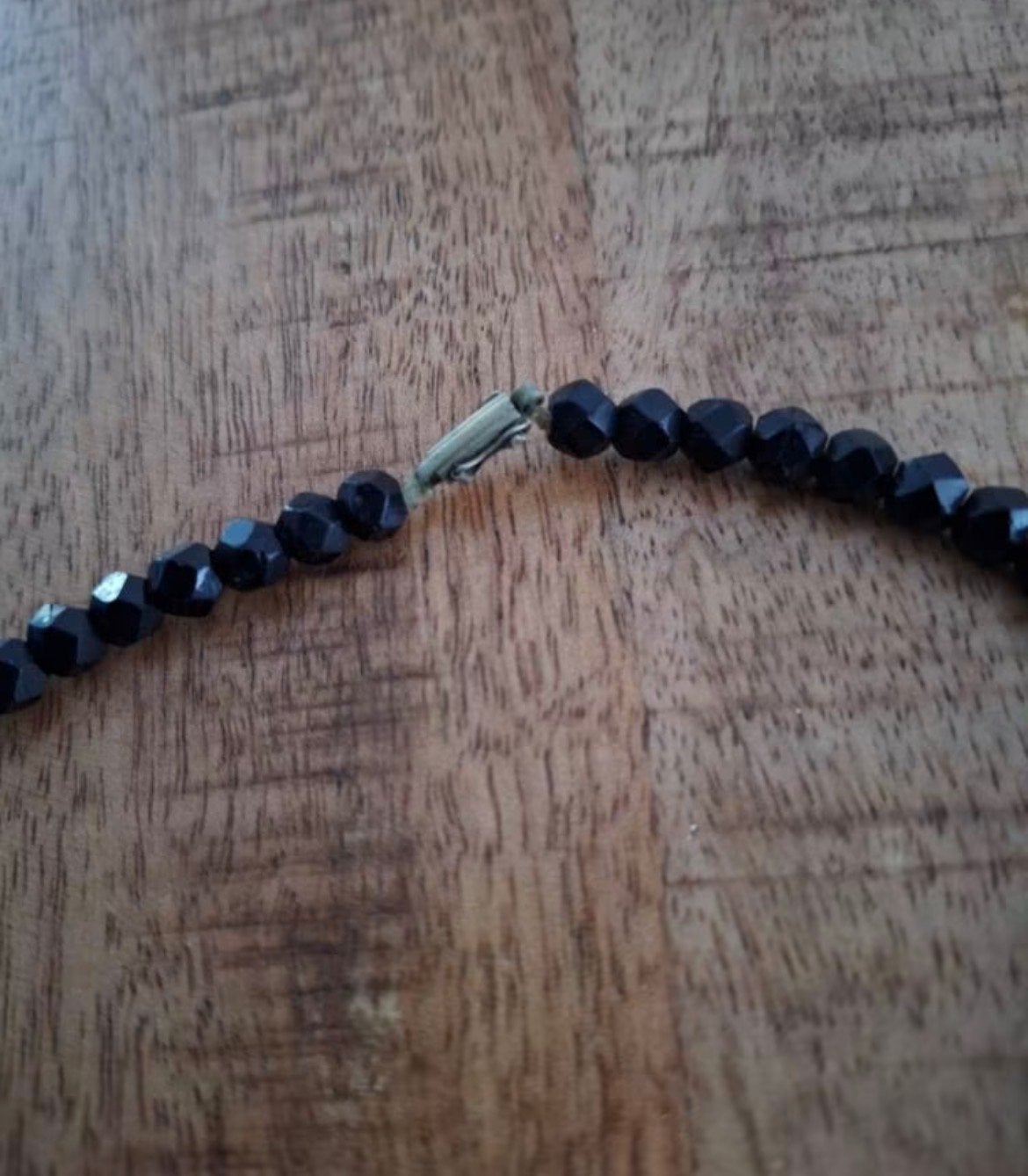 Zwarte rouwketting - Vintage stijl, Ophalen of Verzenden, Zo goed als nieuw, Zwart, Overige materialen