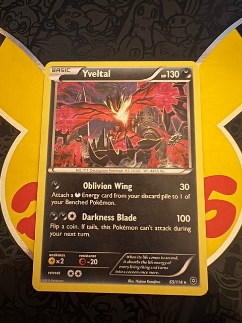 yveltal 65/114 holofoil, Ophalen of Verzenden, Zo goed als nieuw, Losse kaart