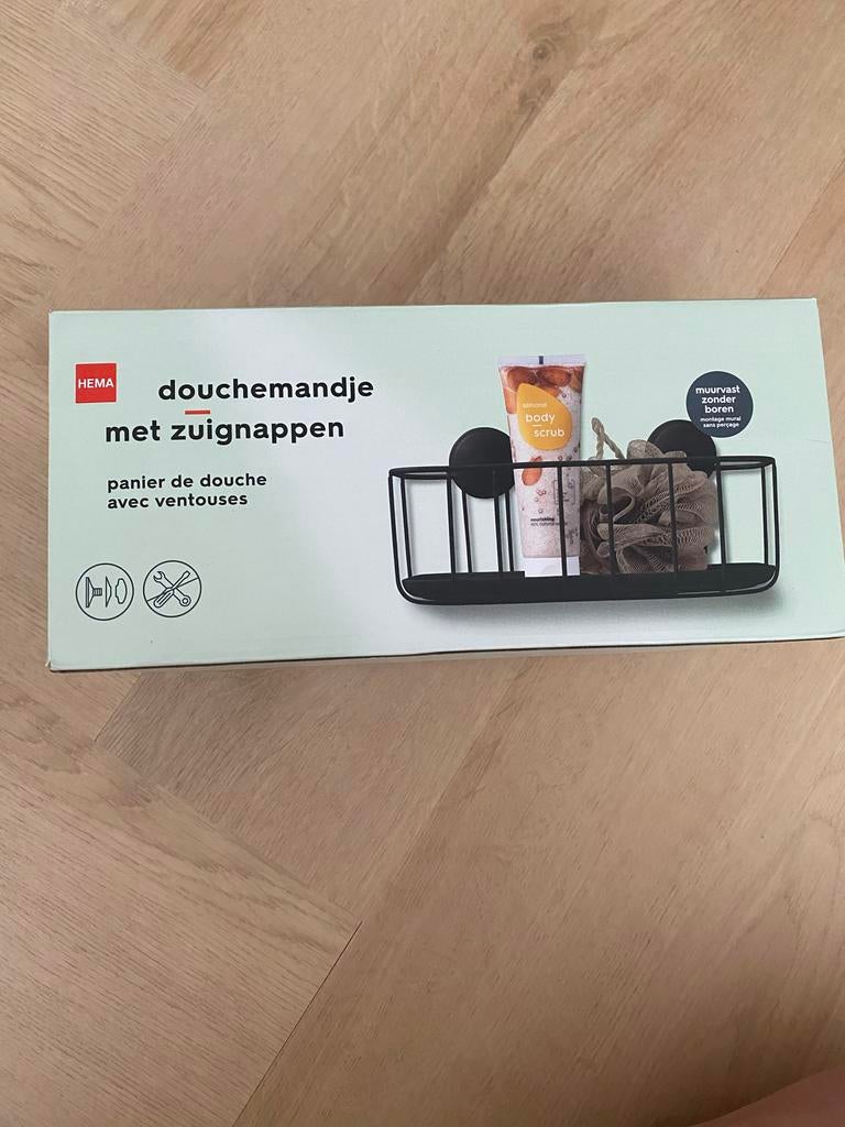 Hema Douchemandje met zuignappen - Zwart, Ophalen of Verzenden, Nieuw, Zwart, Overige typen