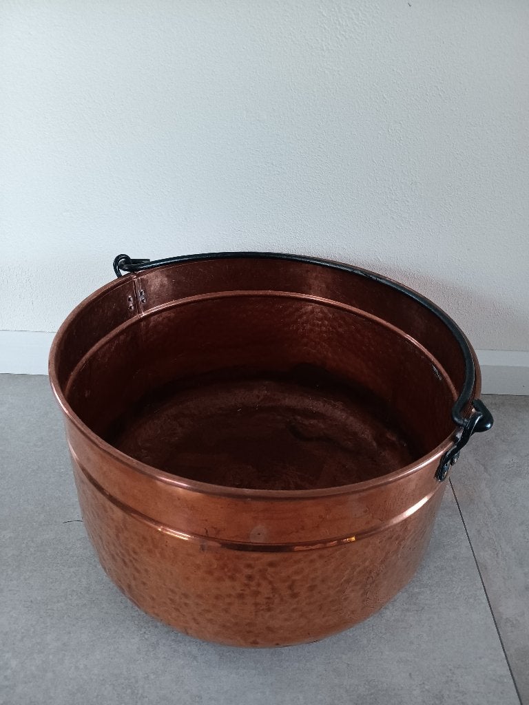 Antiek koperen ketel met handvat, Antiek en Kunst, Ophalen, Koper