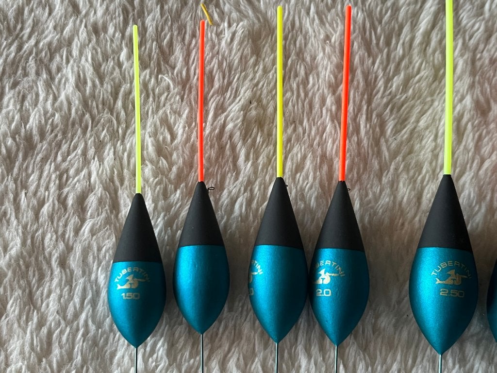 adv 151 / NIEUW serie 8 dobbers TUBERTINI, Watersport en Boten, Ophalen of Verzenden, Nieuw, Dobber of Lood