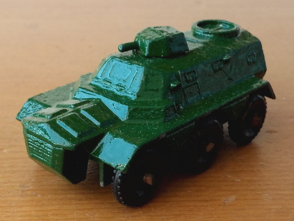 Zeven mooie oude militaria modellen uit Engeland van Lesney., Antiek en Kunst, Antiek | Speelgoed, Ophalen of Verzenden