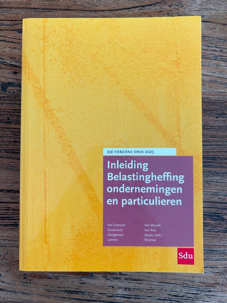 Inleiding Belastingheffing ondernemingen en particulieren, Ophalen, Alpha, Nieuw, WO