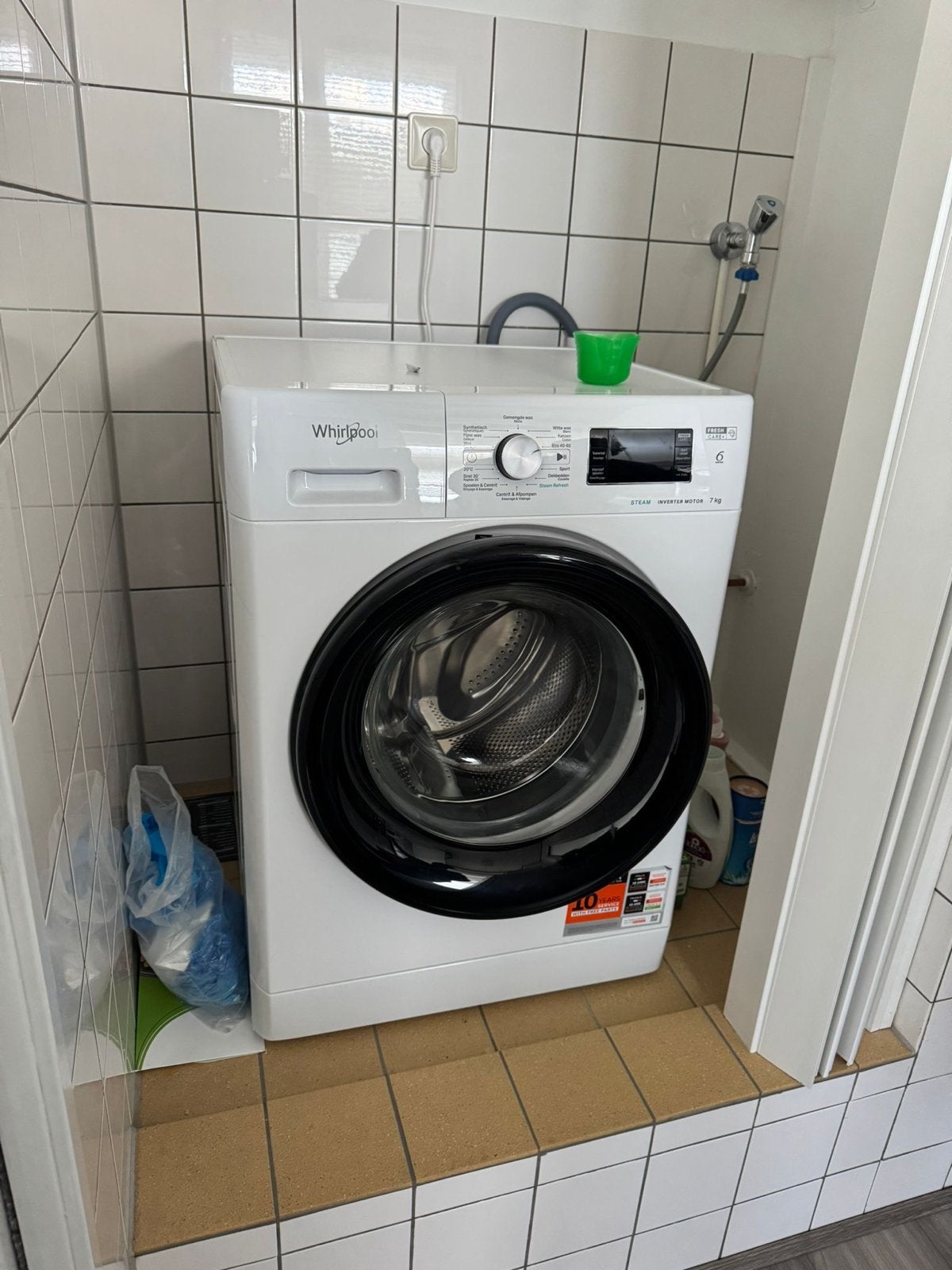 Whirlpool Wasmachine 7kg - Zo goed als nieuw, Ophalen, Zo goed als nieuw, Voorlader, Kort programma