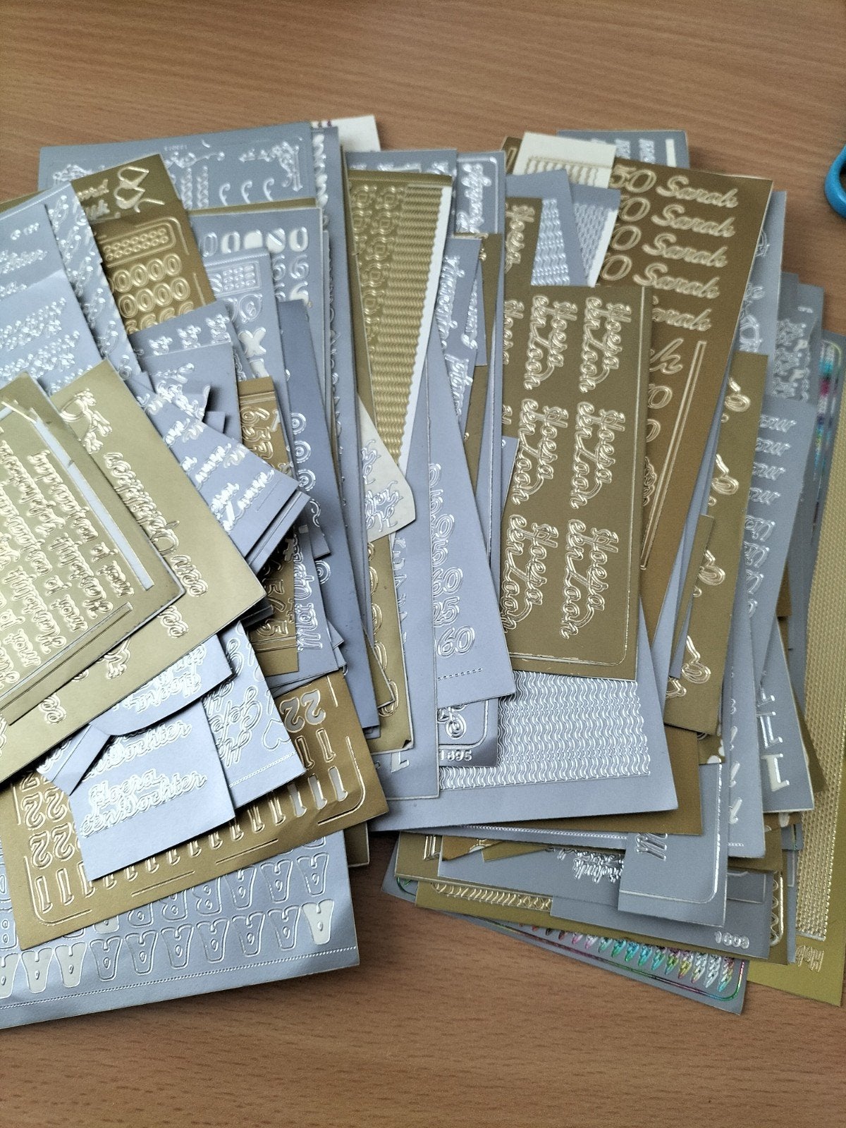 Stickervellen met cijfers, gefeliciteerd, geboorte, huwelijk, Ophalen, Zo goed als nieuw, Meerdere stickers