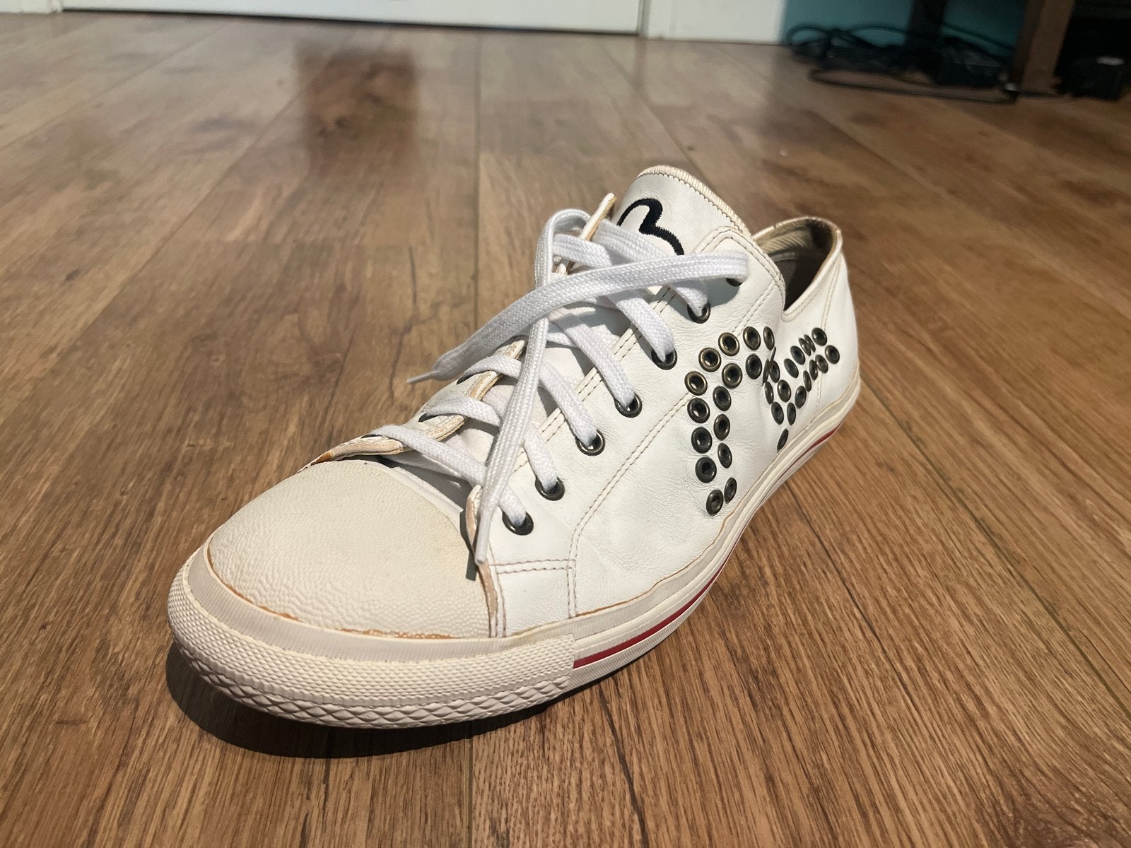 Evisu Limited Edition Leren Sneakers - Maat 44,5/45, Ophalen of Verzenden, Gedragen, Wit, Sneakers of Gympen
