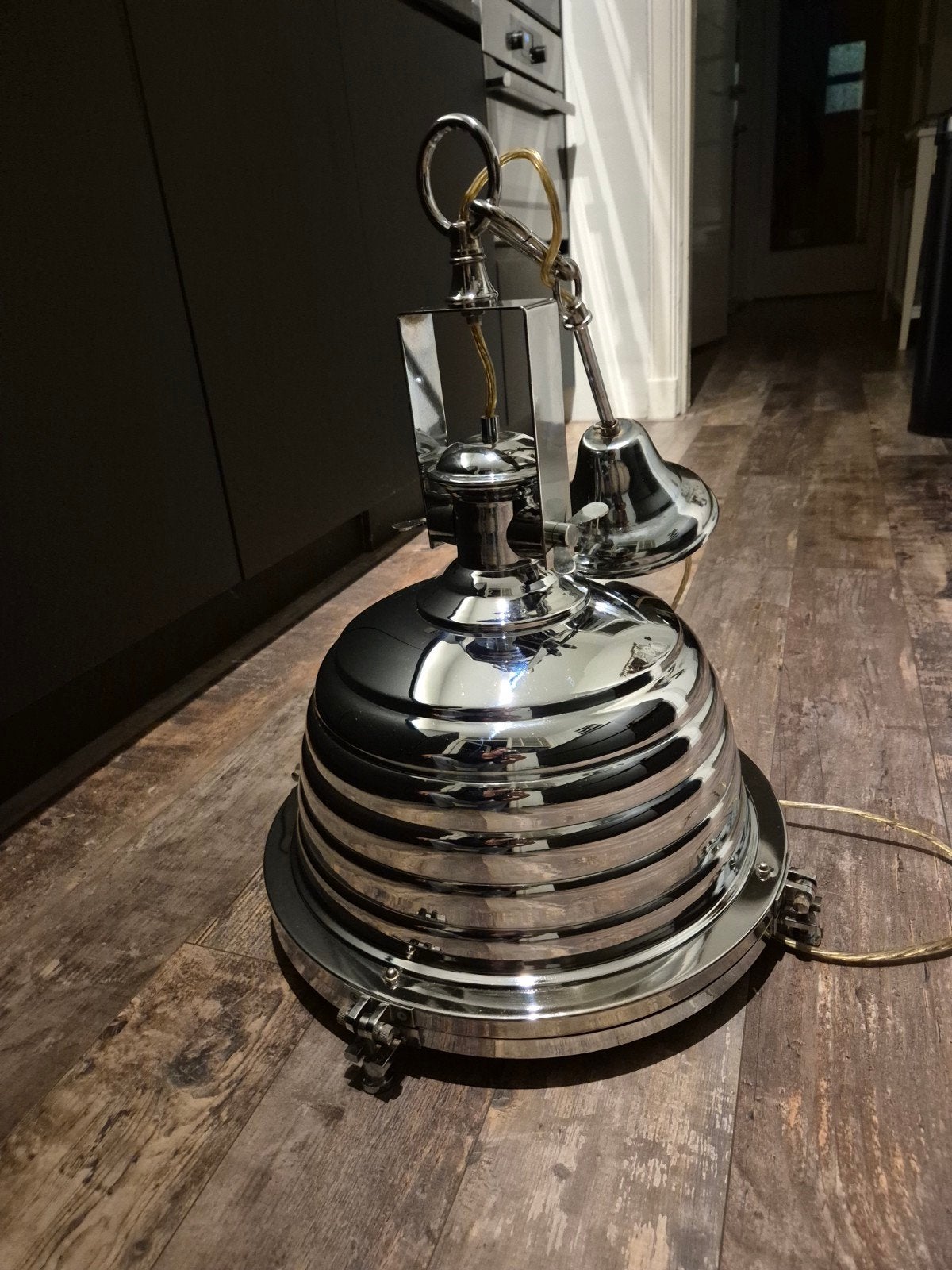 Moderne Hanglamp Chroom met Melkglas - Stijlvol Design, Ophalen, Modern, Industrieel, E27 (groot), Zo goed als nieuw