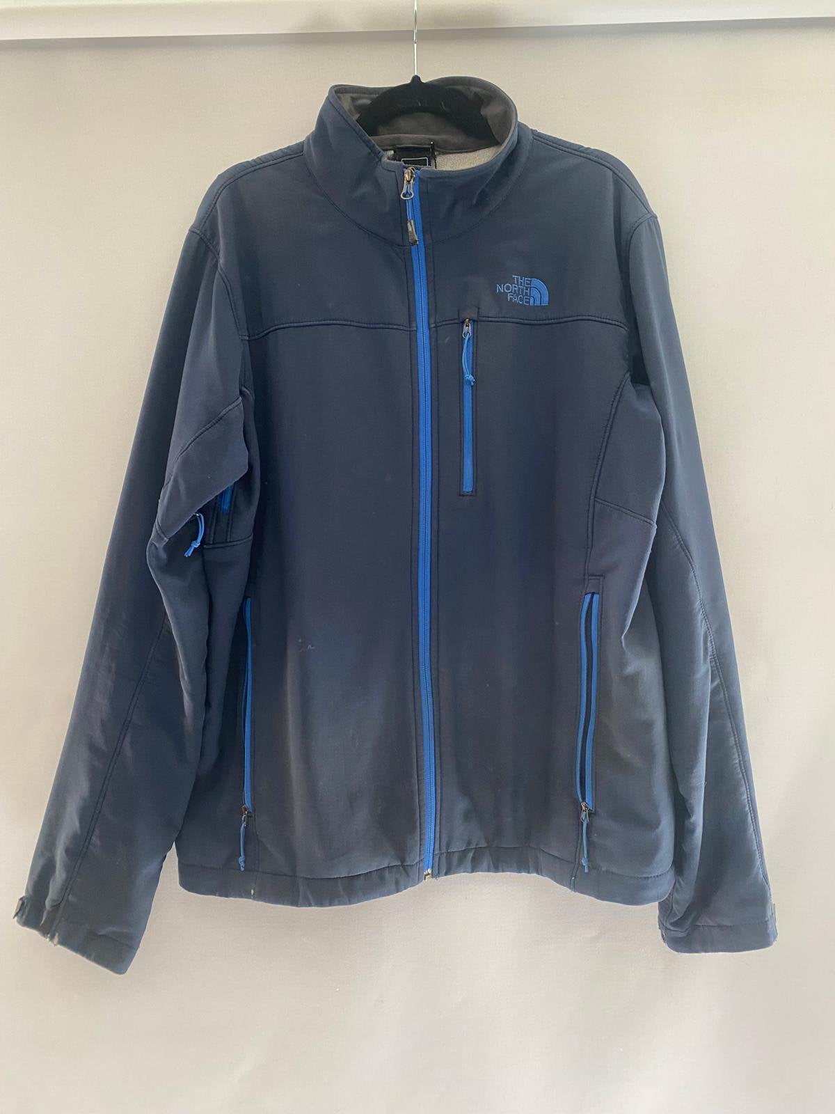 The North Face softshell jas maat L – donkerblauw – outdoor, Kleding | Heren, Jassen | Zomer, Gedragen, Maat 52/54 (L), Blauw