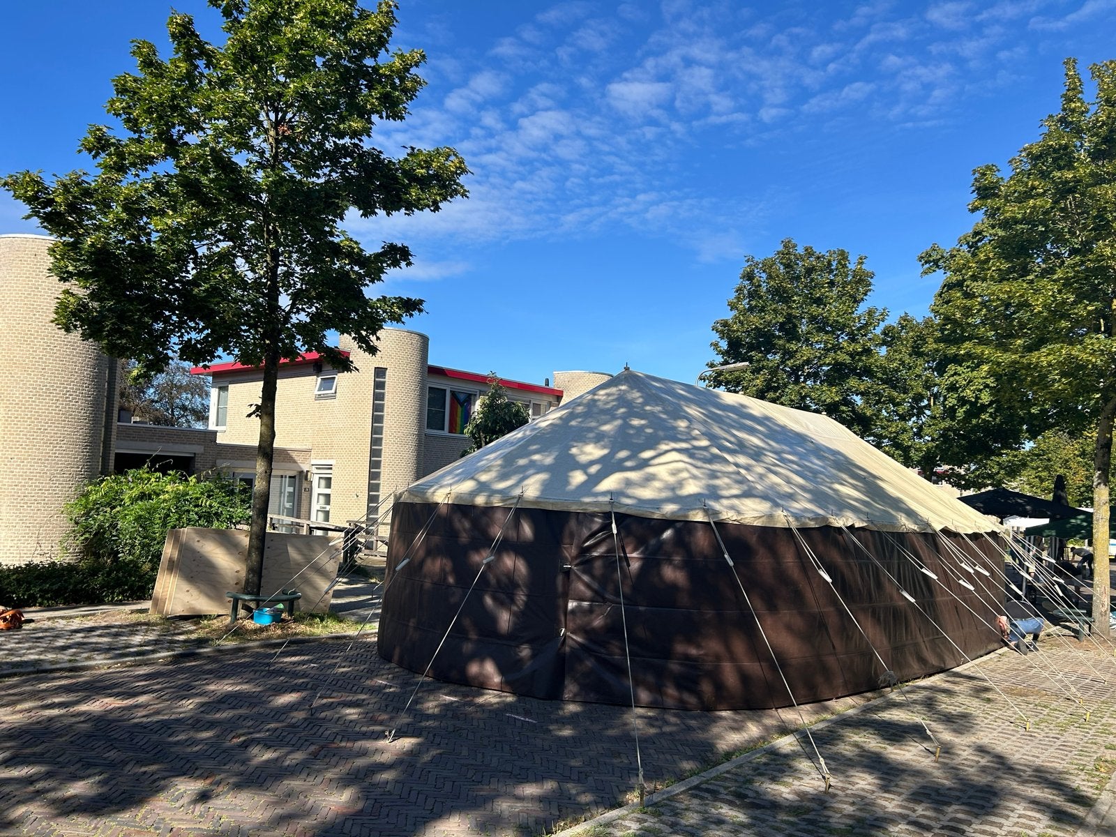 Grote koppeltent 7x12 meter - Ideaal voor evenementen, Caravans en Kamperen, Tenten, Ophalen, Gebruikt