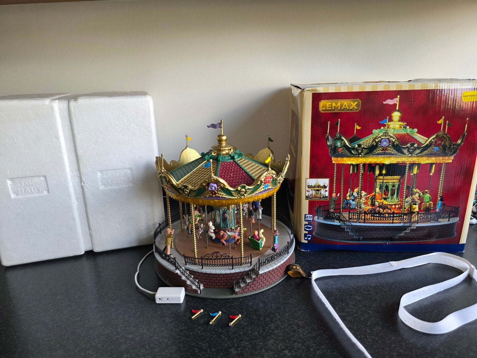 Lemax Retired Sunshine Carousel draaimolen kermis attractie, Ophalen, Gebruikt