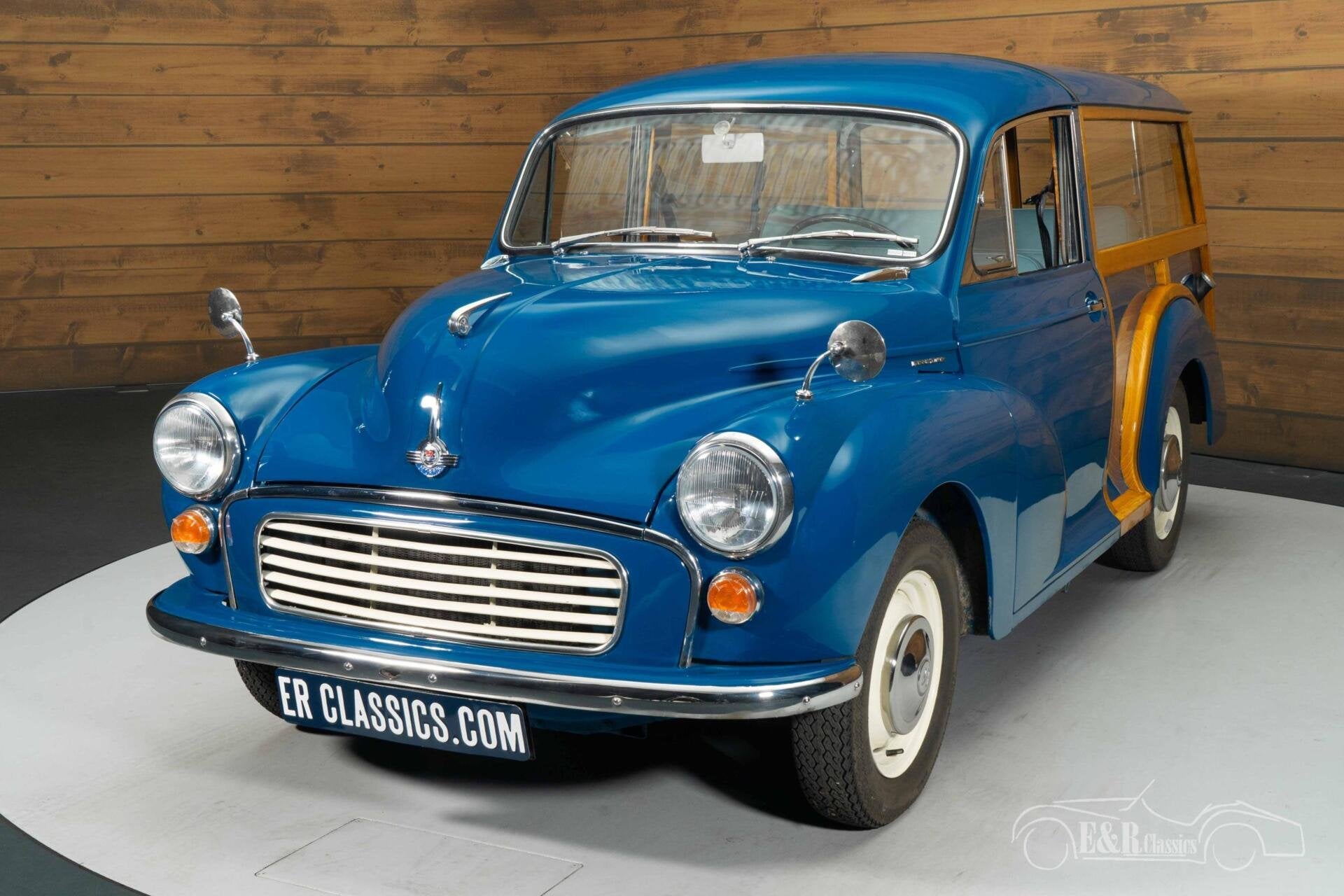 Morris Minor Traveller 1000 Stationwagon | 1971, Auto's, Overige merken, Achterwielaandrijving, Blauw, Kunstmatig leder