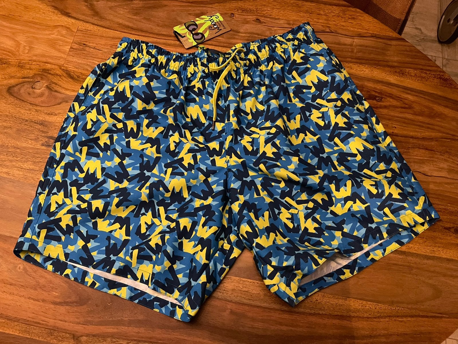 Woody heren zwem short mast s, Verzenden, Maat 46 (S) of kleiner, Blauw, Zwemshort
