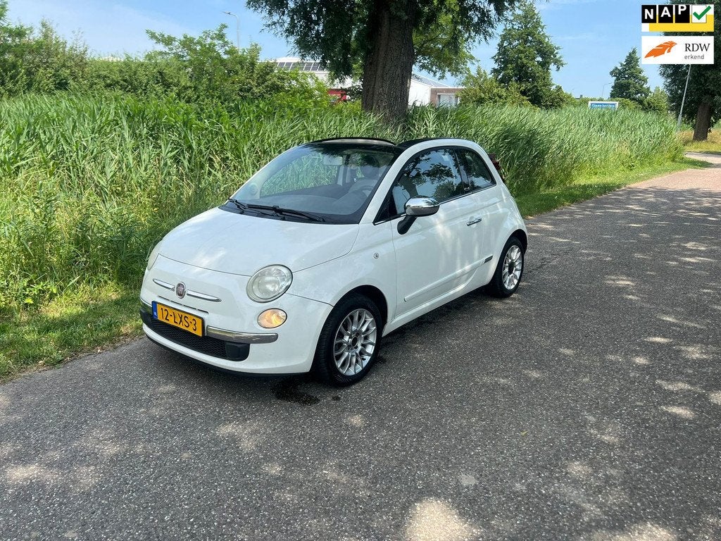 Fiat 500 C 1.2 Lounge Automaat Airco Half Leder Cabrio, Auto's, Euro 5, Gebruikt, 4 cilinders, Cabriolet
