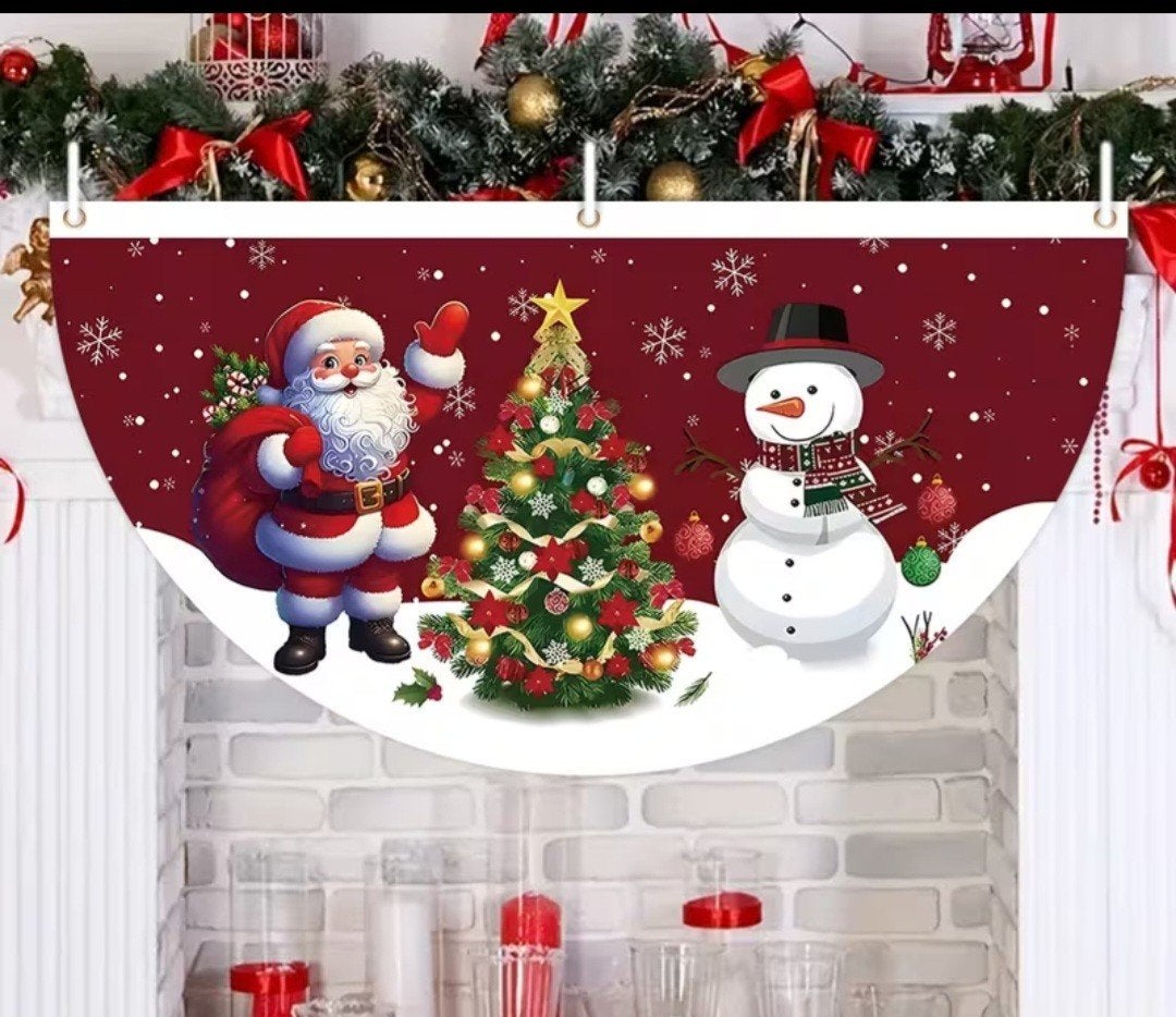 Kerst banner kerstbanner kerstvlag halve waaier model, Ophalen of Verzenden, Nieuw