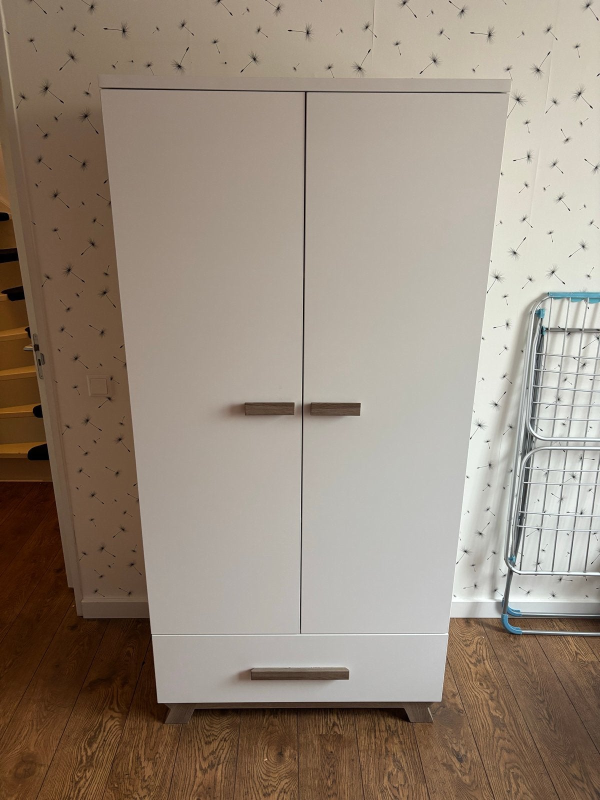 TWF Babykamer Bergen Hanglegkast - Wit/Houtdecor, Kinderen en Baby's, Kast, 50 tot 70 cm, 105 cm of meer, Ophalen of Verzenden