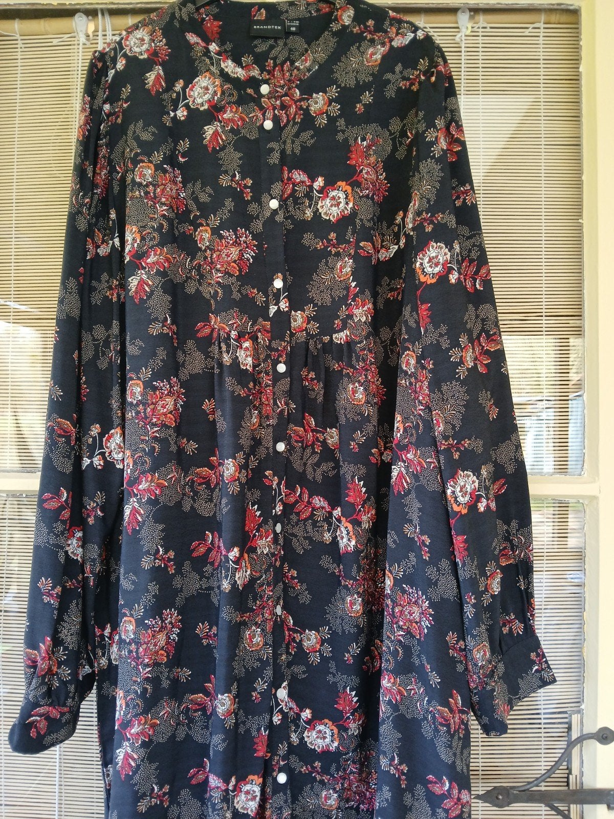 Brandtex jurk met Wijde pofmouwen maat 48, Kleding | Dames, Zwart, Maat 46/48 (XL) of groter, Ophalen of Verzenden, Zo goed als nieuw