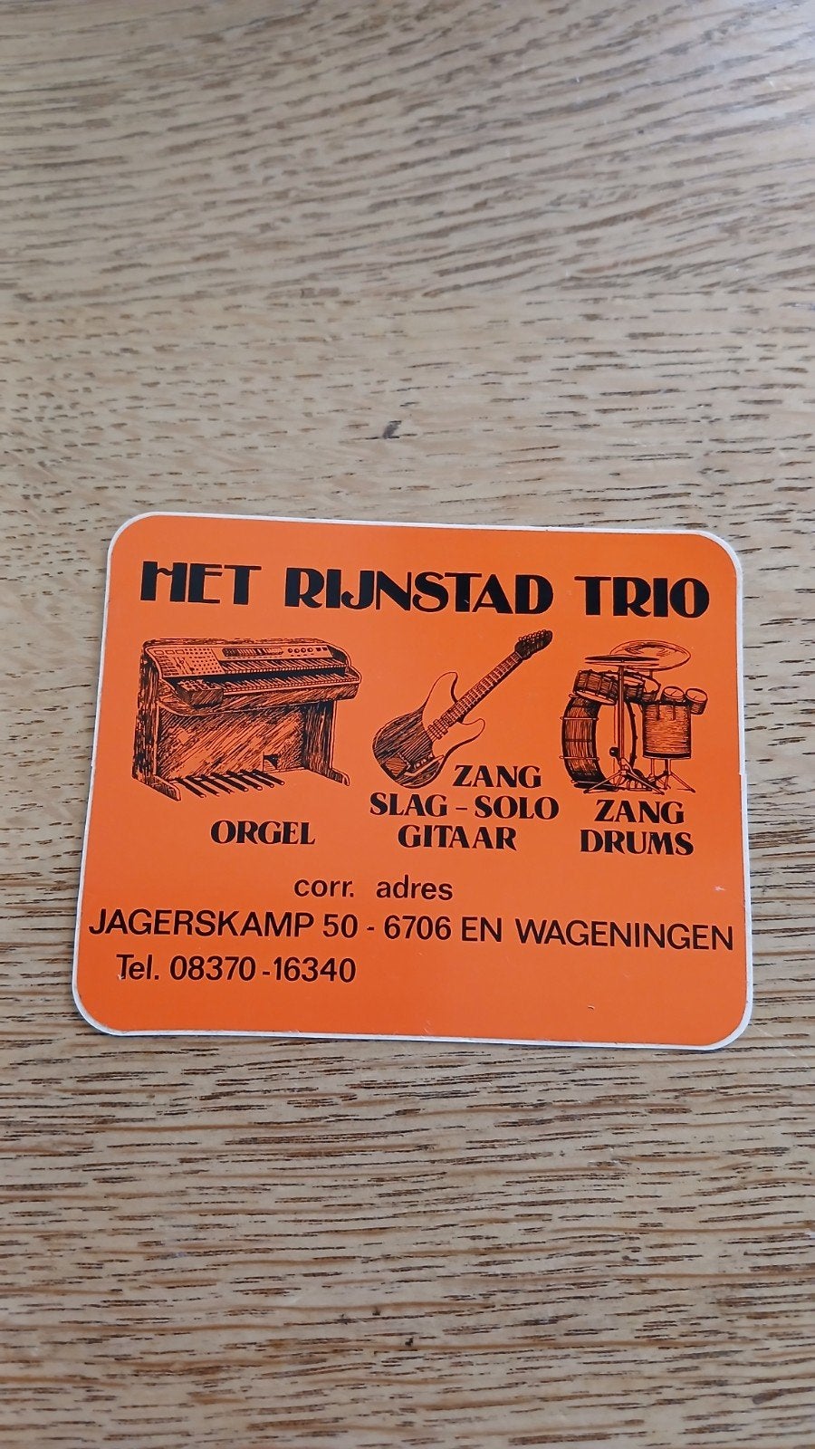 Sticker amusementsorkest Het Rijnstad Trio, WAGENINGEN, Ophalen of Verzenden, Zo goed als nieuw
