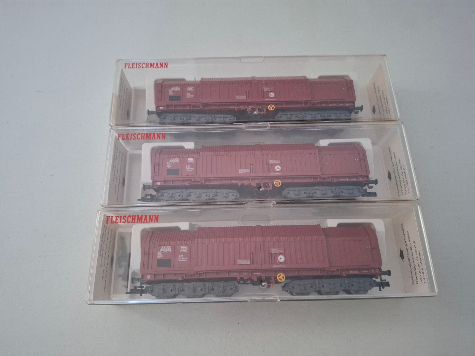 Fleischmann H0 5387 K Telescoopwagon 3x van de DB, Treinset, Gelijkstroom, Fleischmann, Nieuw