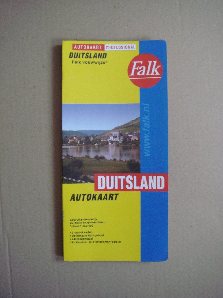 Falk autokaart landkaart Duitsland - Falk vouwwijze, Gelezen, 2000 tot heden, Ophalen of Verzenden, Landkaart