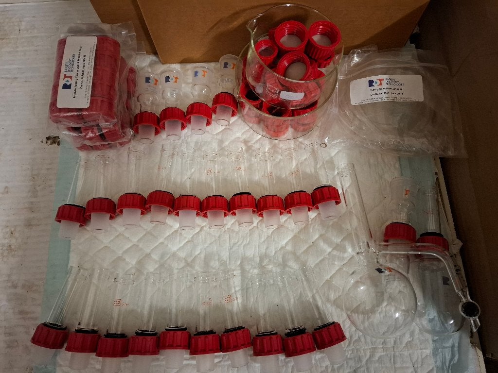 laboratorium glaswerk Radleys: reaction flask, reflux tube, Ophalen of Verzenden, Zo goed als nieuw