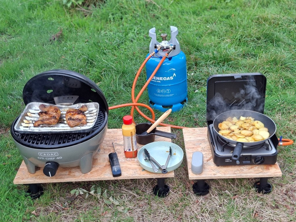 Gasbarbeque Cadac Citi Chef 40 met Plancha 40 en Paella pan, Ophalen of Verzenden, Gebruikt, Overige