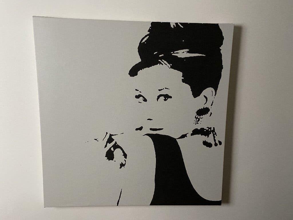 Canvas PJÄTTERYD – Audrey Hepburn, Ophalen, Gebruikt, 125 cm of meer, Schilderij