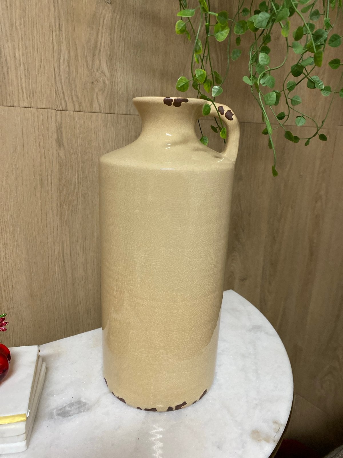 Zara Home Vaas - Crème met Rustieke Afwerking, Huis en Inrichting, Ophalen, Met patroon/structuur, Beige, Zo goed als nieuw