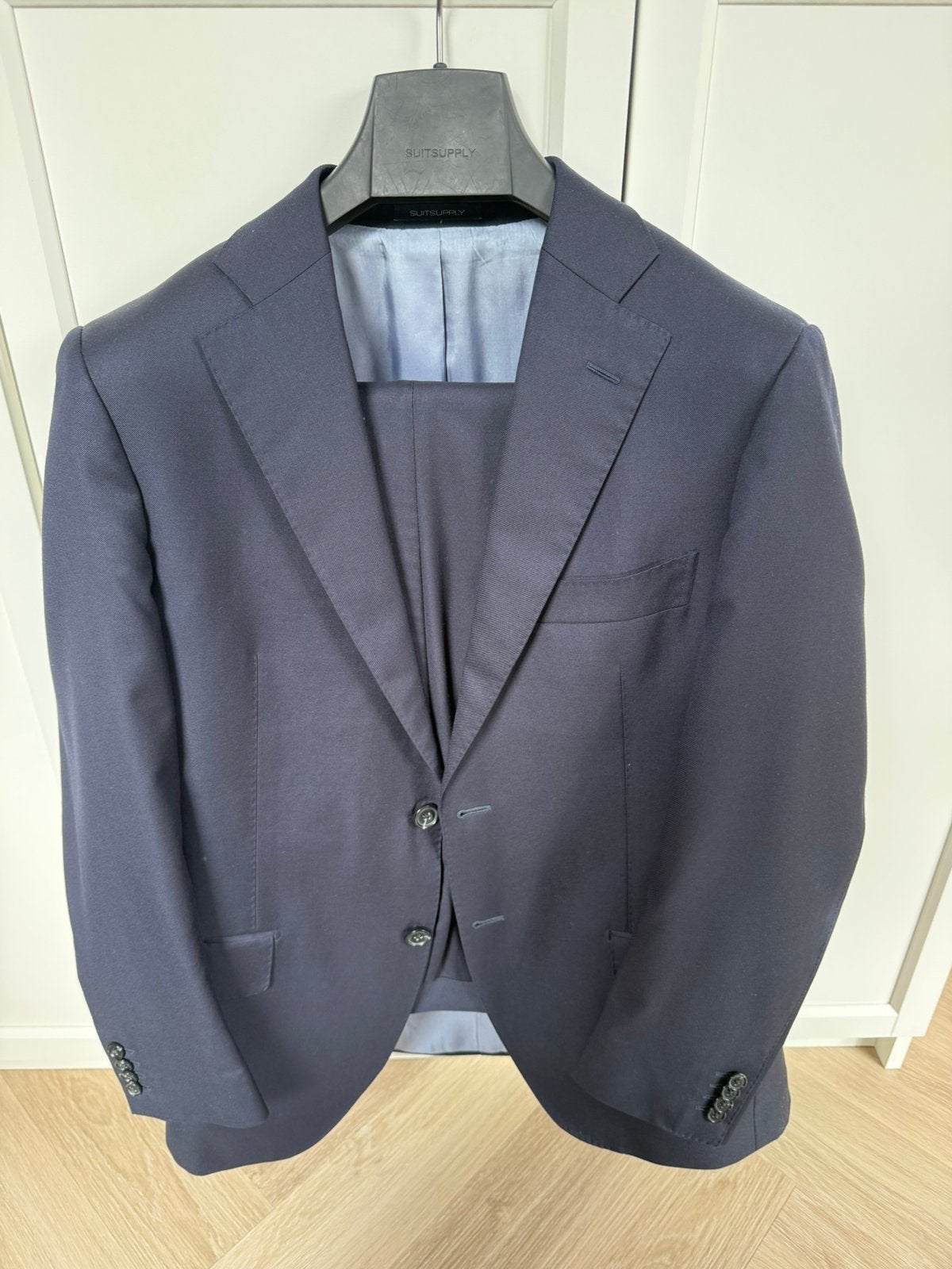 Suitsupply Blauw Pak - Maat 50 / Broek 56 (WOL), Ophalen of Verzenden, Zo goed als nieuw, Maat 48/50 (M), Blauw