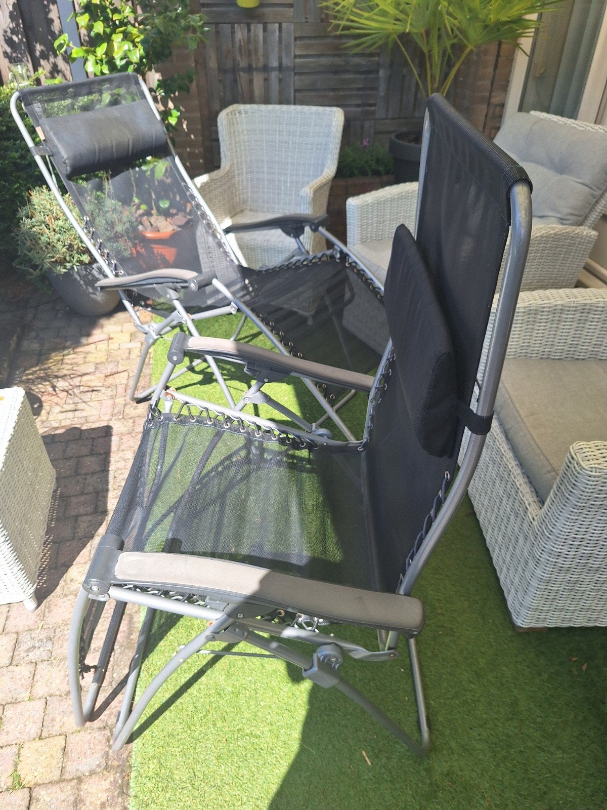 Lafuma Relaxstoel - Comfortabele Tuinstoel 2 stuks, Ophalen, Gebruikt, Metaal, Verstelbaar